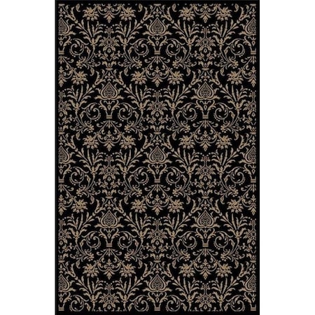 Concord Global Trading Concord Global 49437 7 ft. 10 in. x 9 ft. 10 in. Jewel Damask - Black 49437